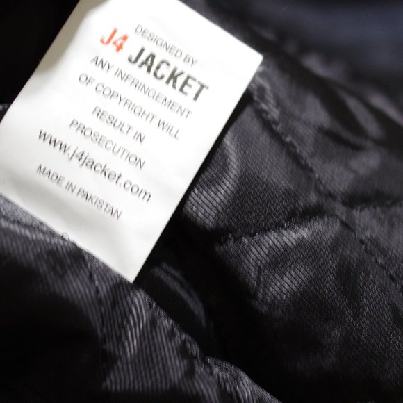 J4 Jacket Leather Black Red moto Biker Jacket Men's Size:L - Picture 5 of 5